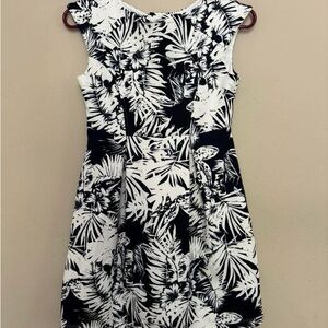 Girl’s Navy Blue and White Floral Dress